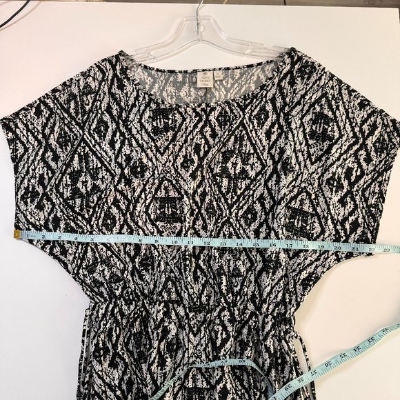 Saint Tropez West Dress Womens Medium Black White Blouson Short Sleeve - Picture 10 of 11